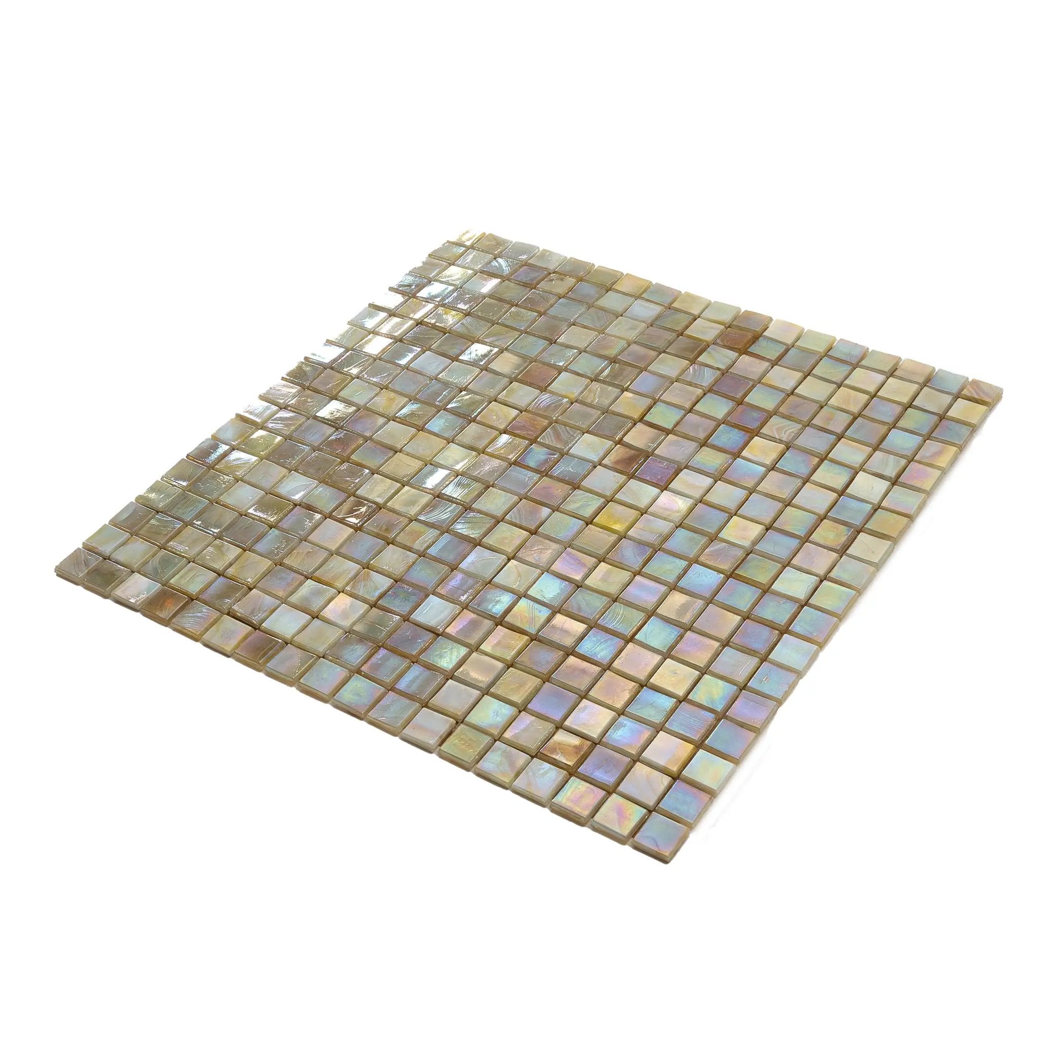 Bisque Beige 12x12 Glossy Uniform Square Glass Mosaic Tile (20 pack, 18.69 sq ft/case) by Apollo Tile