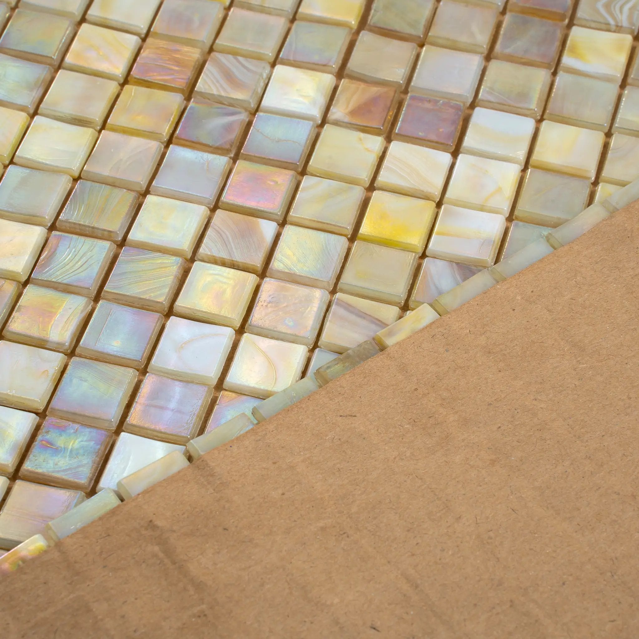 Bisque Beige 12x12 Glossy Uniform Square Glass Mosaic Tile (20 pack, 18.69 sq ft/case) by Apollo Tile