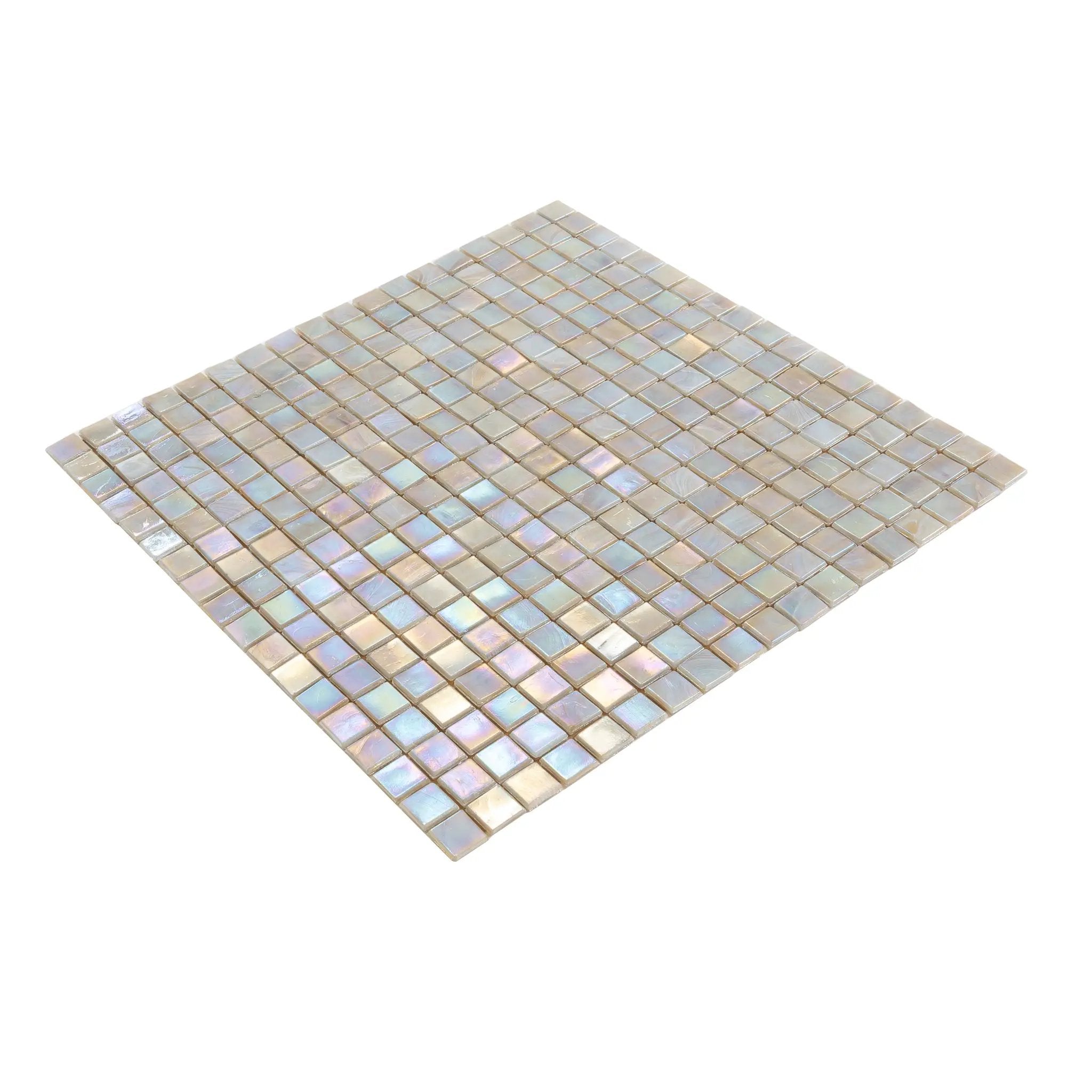 Hazelnut Beige 12x12 Glossy Uniform Square Glass Mosaic Tile (20 pack, 18.69 sq ft/case) by Apollo Tile