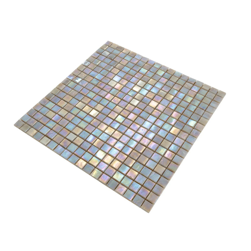Hazelnut Beige 12x12 Glossy Uniform Square Glass Mosaic Tile (20 pack, 18.69 sq ft/case) by Apollo Tile