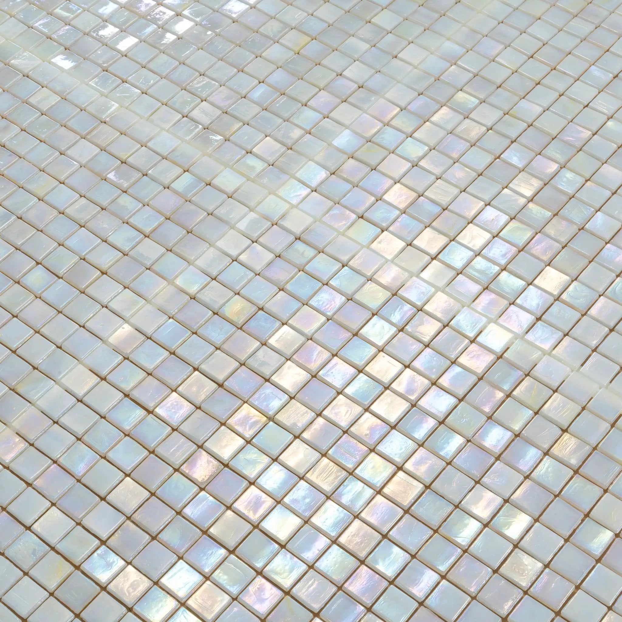 Light Beige 12x12 Glossy Uniform Square Glass Mosaic Tile (20 pack, 18.69 sq ft/case) by Apollo Tile