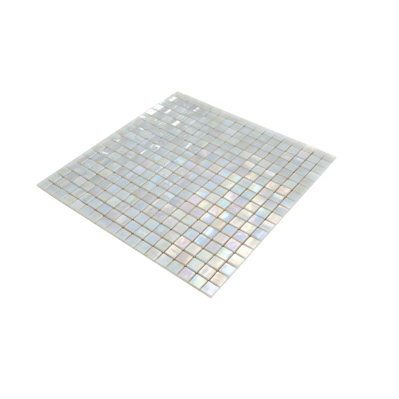 Light Beige 12x12 Glossy Uniform Square Glass Mosaic Tile (20 pack, 18.69 sq ft/case) by Apollo Tile