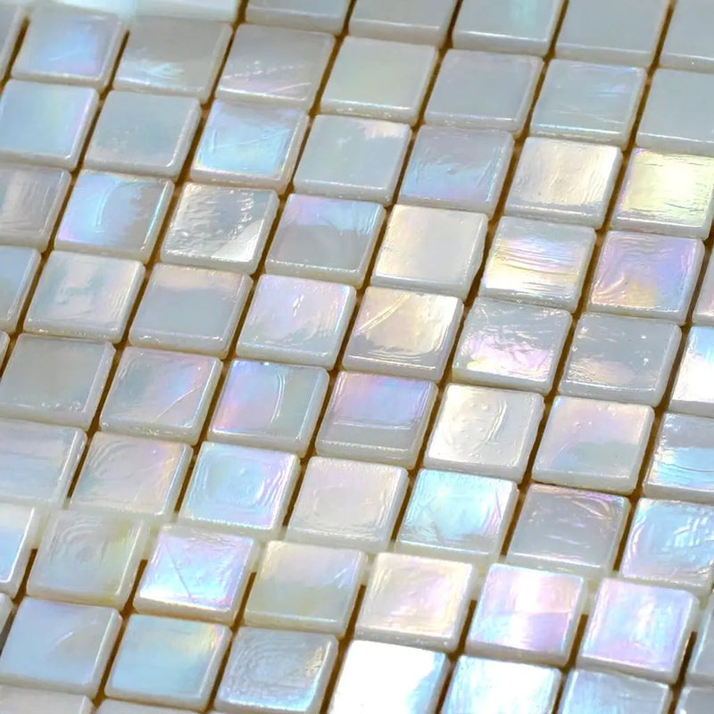 Light Beige 12x12 Glossy Uniform Square Glass Mosaic Tile (20 pack, 18.69 sq ft/case) by Apollo Tile