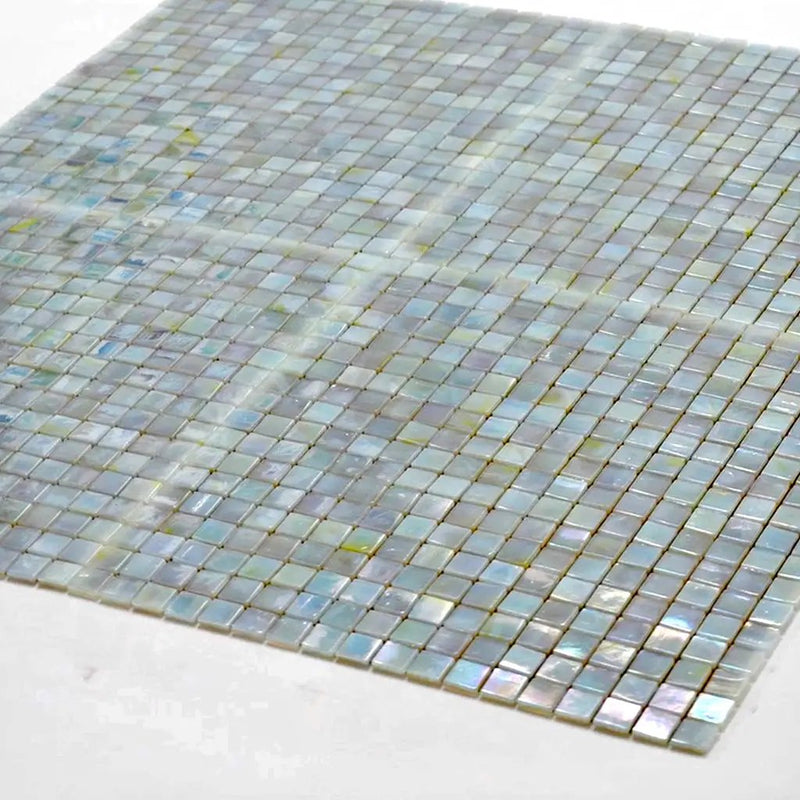 Light Beige 12x12 Glossy Uniform Square Glass Mosaic Tile (20 pack, 18.69 sq ft/case) by Apollo Tile