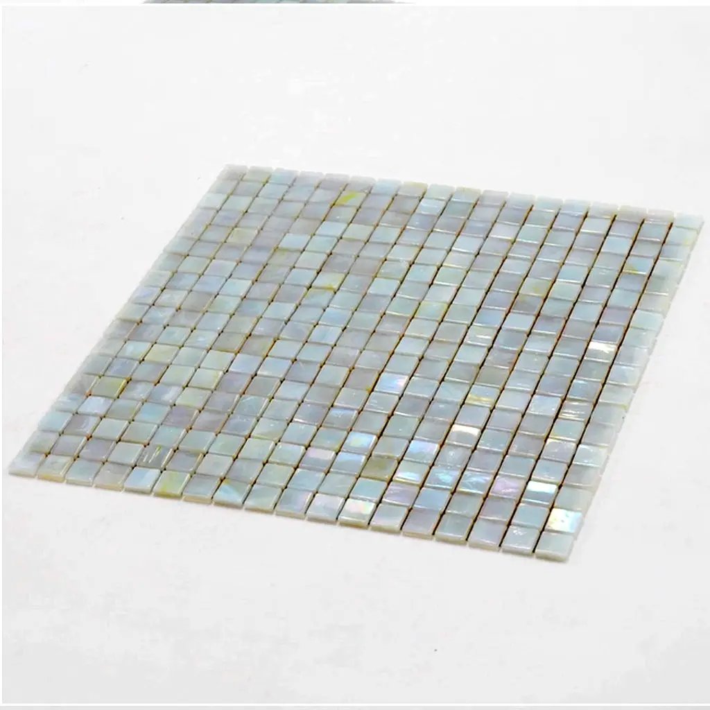 Light Beige 12x12 Glossy Uniform Square Glass Mosaic Tile (20 pack, 18.69 sq ft/case) by Apollo Tile