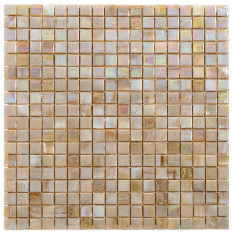Caramel Beige 12x12 Glossy Uniform Square Glass Mosaic Tile (20 pack, 18.69 sq ft/case) by Apollo Tile