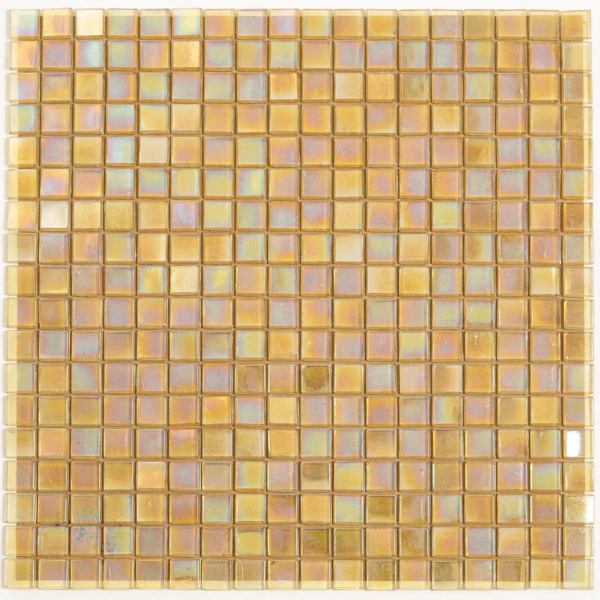 Light Shimmer Beige 12x12 Glossy Uniform Square Glass Mosaic Tile (20 pack, 18.69 sq ft/case) by Apollo Tile