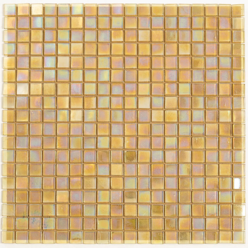 Light Shimmer Beige 12x12 Glossy Uniform Square Glass Mosaic Tile (20 pack, 18.69 sq ft/case) by Apollo Tile
