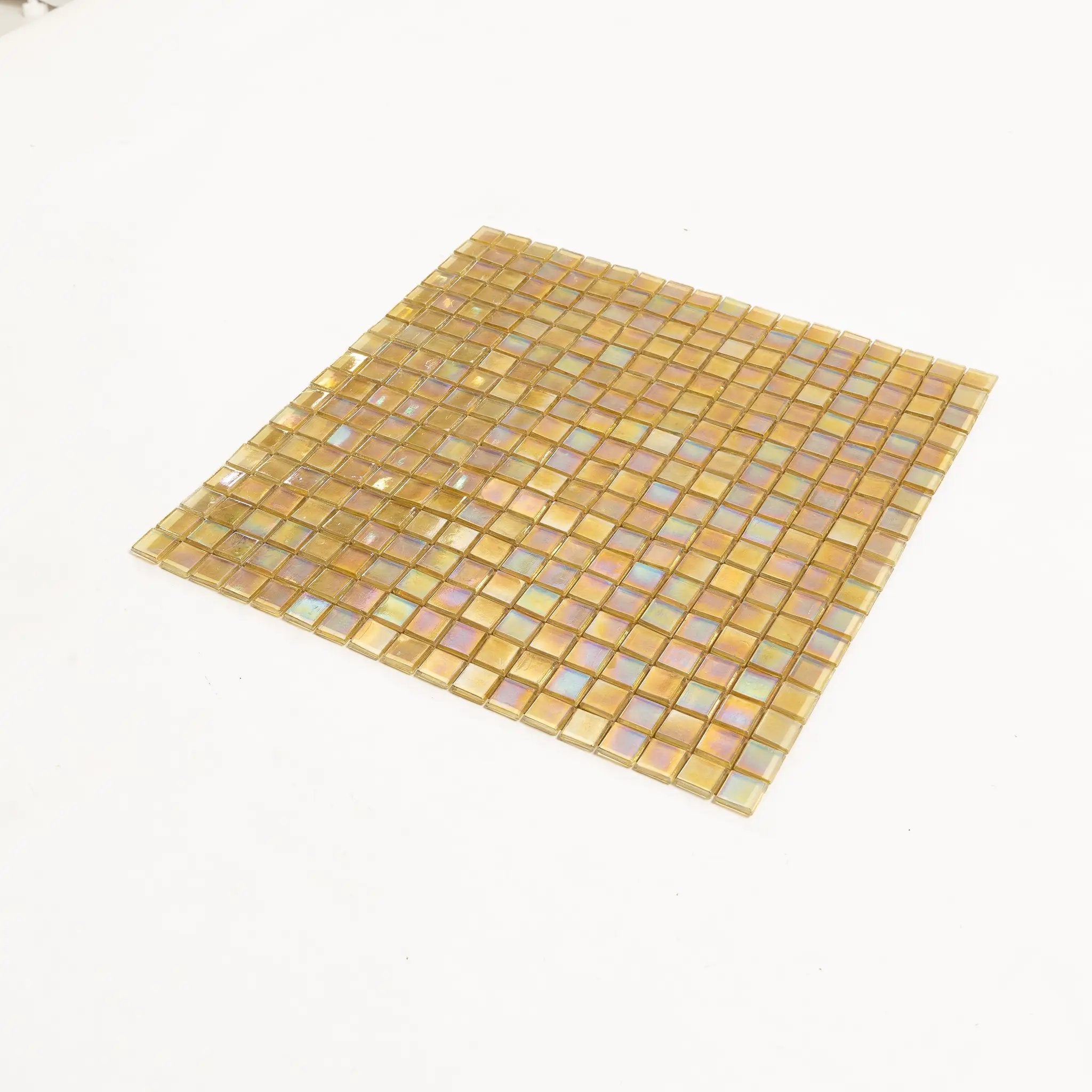 Light Shimmer Beige 12x12 Glossy Uniform Square Glass Mosaic Tile (20 pack, 18.69 sq ft/case) by Apollo Tile