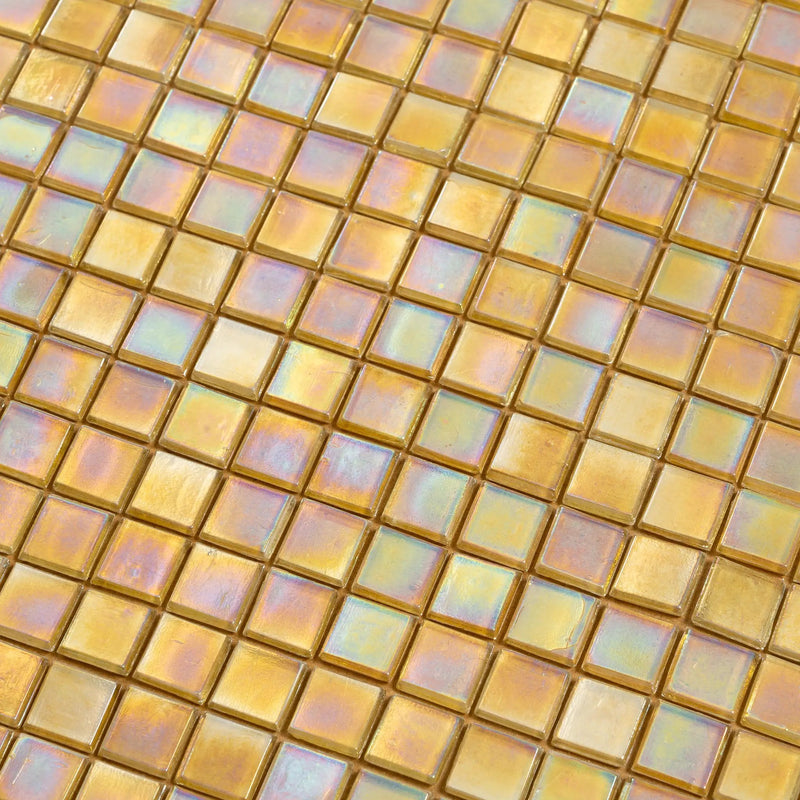 Light Shimmer Beige 12x12 Glossy Uniform Square Glass Mosaic Tile (20 pack, 18.69 sq ft/case) by Apollo Tile