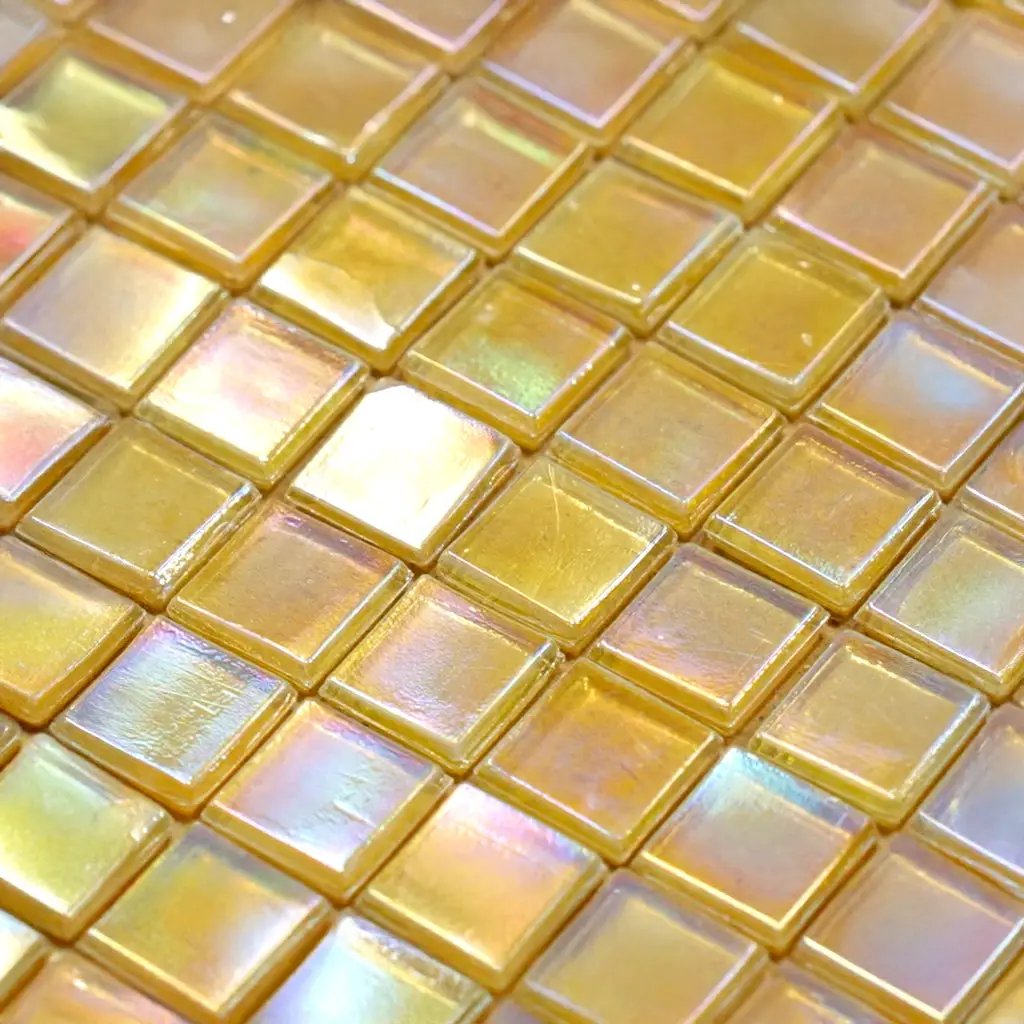 Light Shimmer Beige 12x12 Glossy Uniform Square Glass Mosaic Tile (20 pack, 18.69 sq ft/case) by Apollo Tile