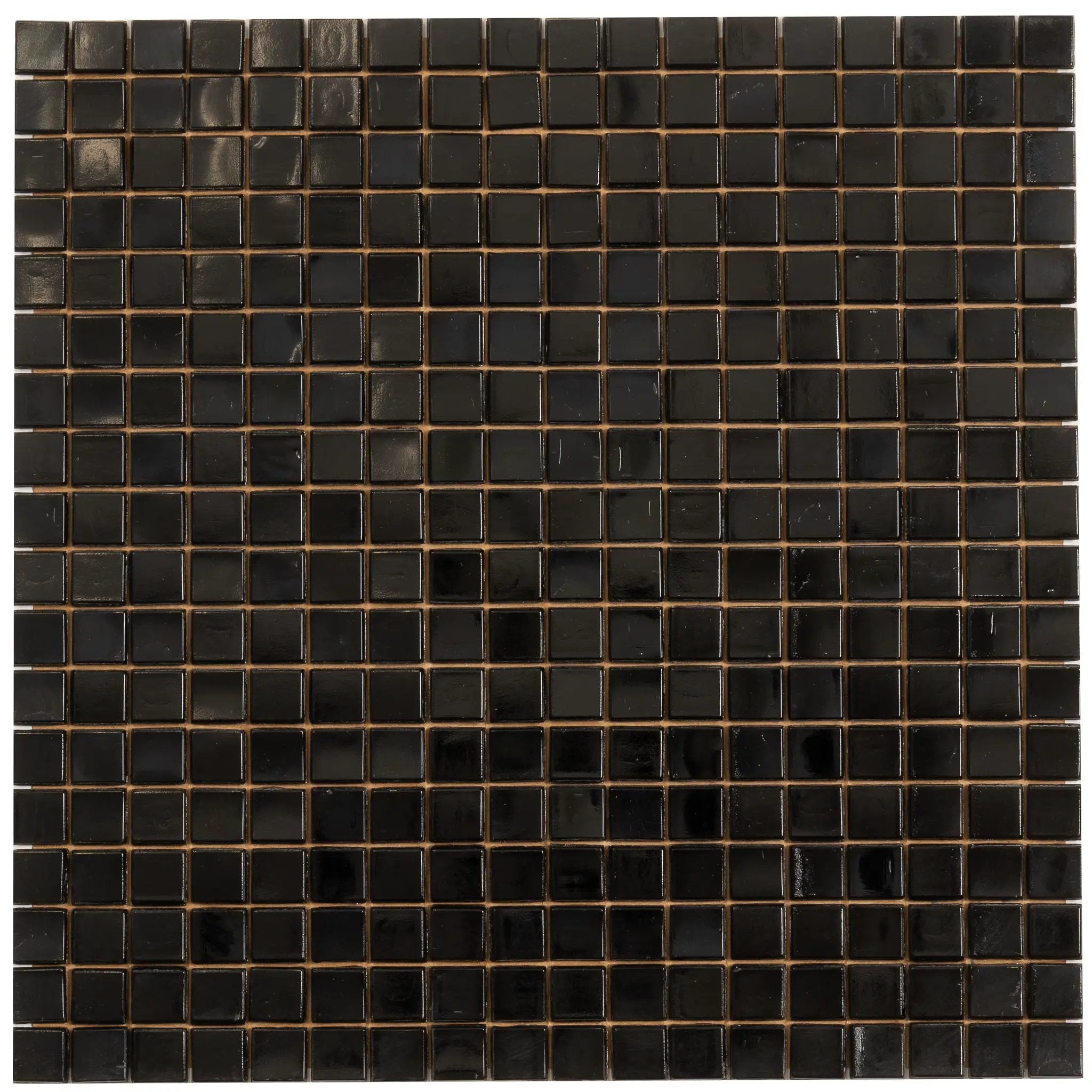 Rich Black 12x12 Glossy Uniform Square Glass Mosaic Tile (20 pack, 18.69 sq ft/case) by Apollo Tile