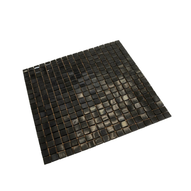 Rich Black 12x12 Glossy Uniform Square Glass Mosaic Tile (20 pack, 18.69 sq ft/case) by Apollo Tile
