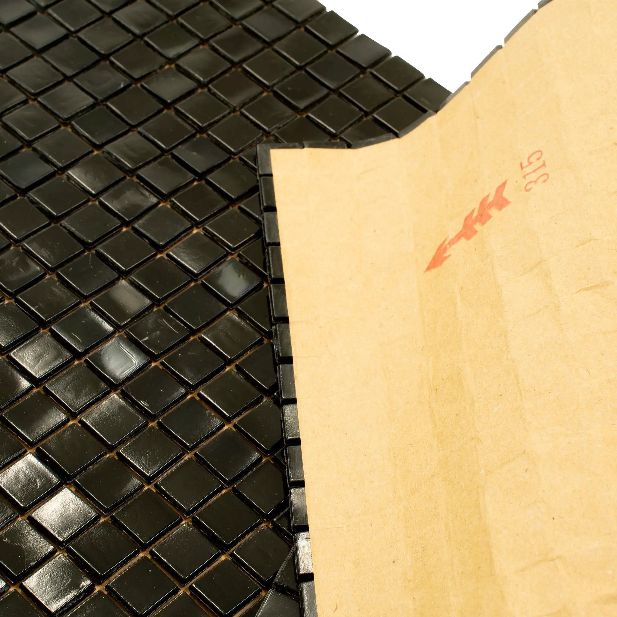 Rich Black 12x12 Glossy Uniform Square Glass Mosaic Tile (20 pack, 18.69 sq ft/case) by Apollo Tile