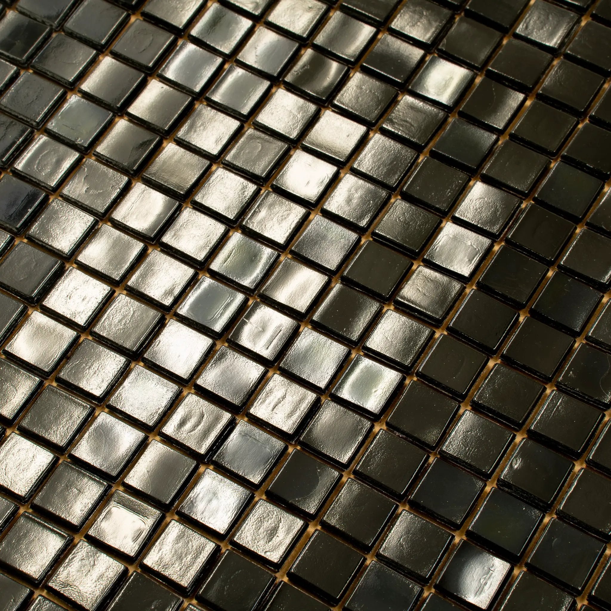 Rich Black 12x12 Glossy Uniform Square Glass Mosaic Tile (20 pack, 18.69 sq ft/case) by Apollo Tile