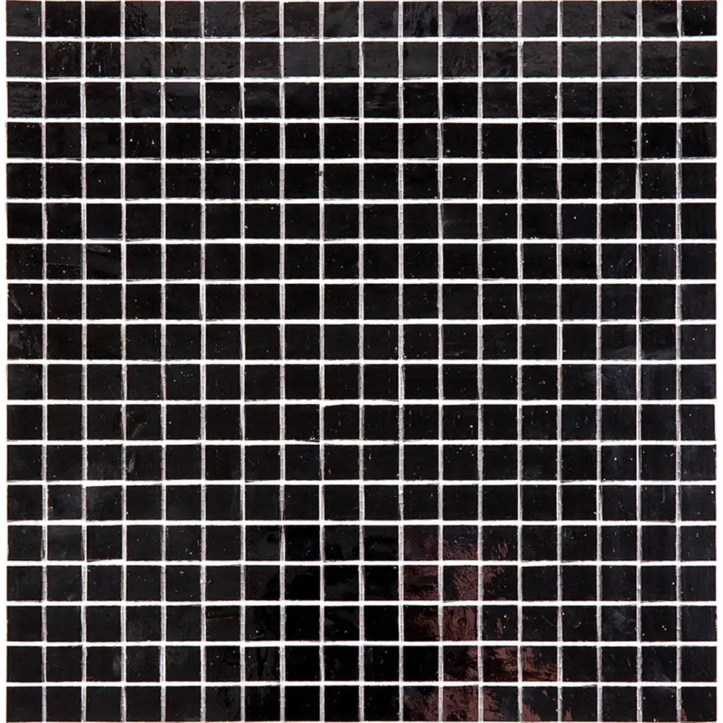 Black 12x12 Glossy Uniform Square Glass Mosaic Tile (20 pack, 18.69 sq ft/case) by Apollo Tile