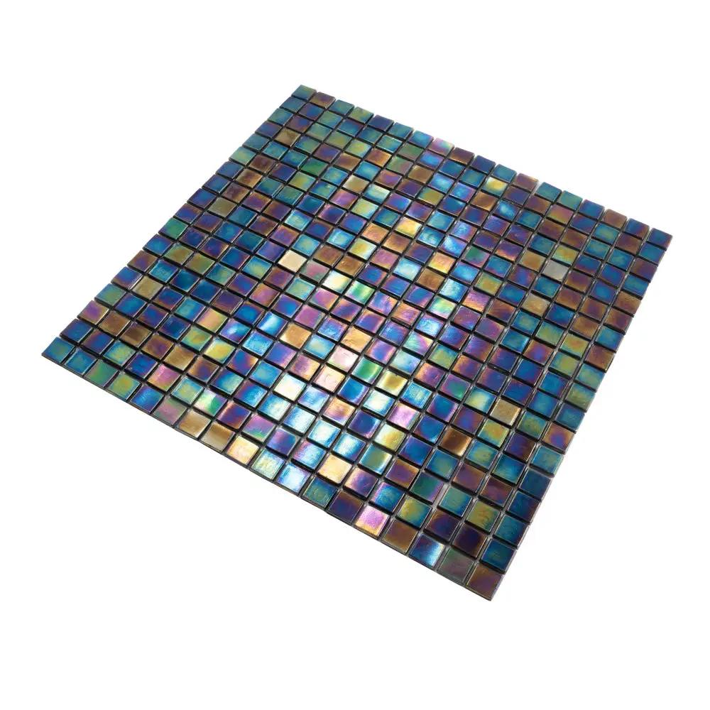Shimmer Multi Blue 12x12 Glossy Uniform Square Glass Mosaic Tile (20 pack, 18.69 sq ft/case) by Apollo Tile