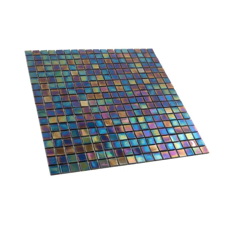 Shimmer Multi Blue 12x12 Glossy Uniform Square Glass Mosaic Tile (20 pack, 18.69 sq ft/case) by Apollo Tile