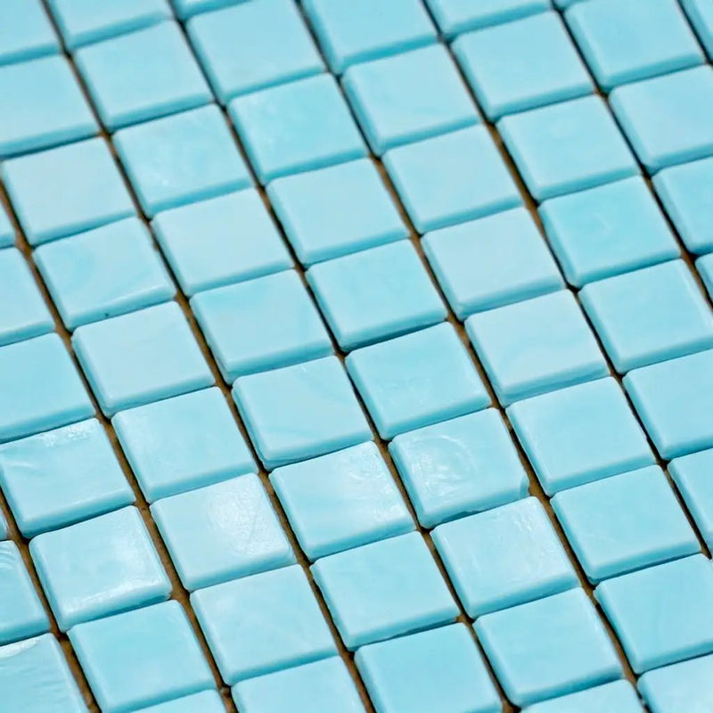 Sky Blue 12x12 Glossy Uniform Square Glass Mosaic Tile (20 pack, 18.69 sq ft/case) by Apollo Tile