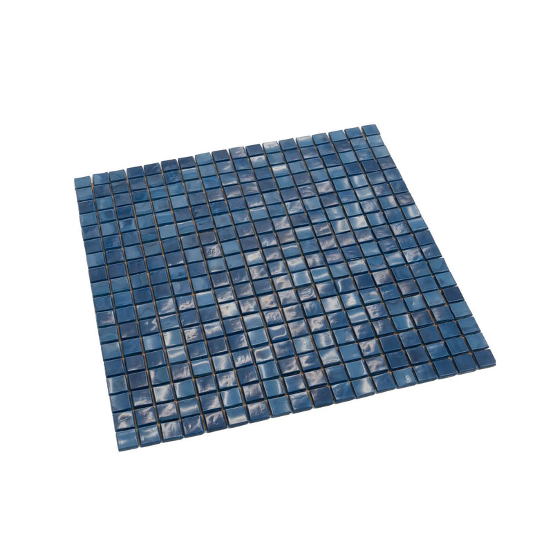 Navy Blue 12x12 Glossy Uniform Square Glass Mosaic Tile (20 pack, 18.69 sq ft/case) by Apollo Tile