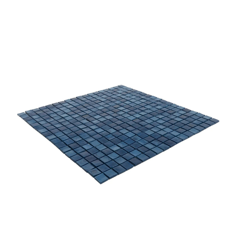 Navy Blue 12x12 Glossy Uniform Square Glass Mosaic Tile (20 pack, 18.69 sq ft/case) by Apollo Tile