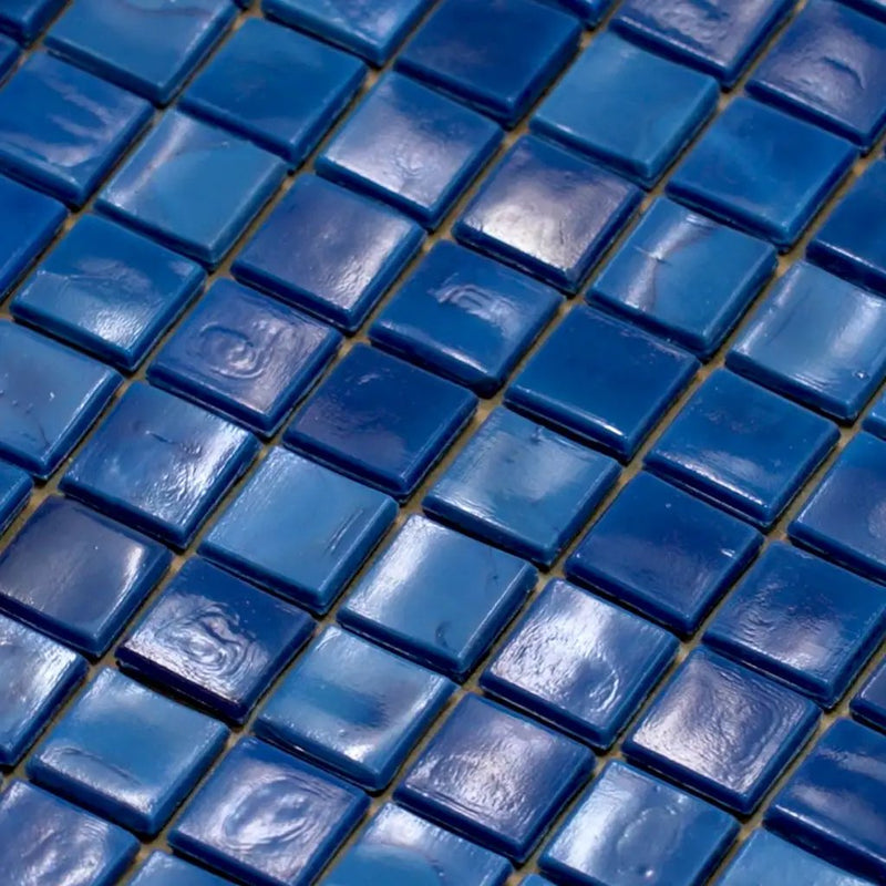 Navy Blue 12x12 Glossy Uniform Square Glass Mosaic Tile (20 pack, 18.69 sq ft/case) by Apollo Tile