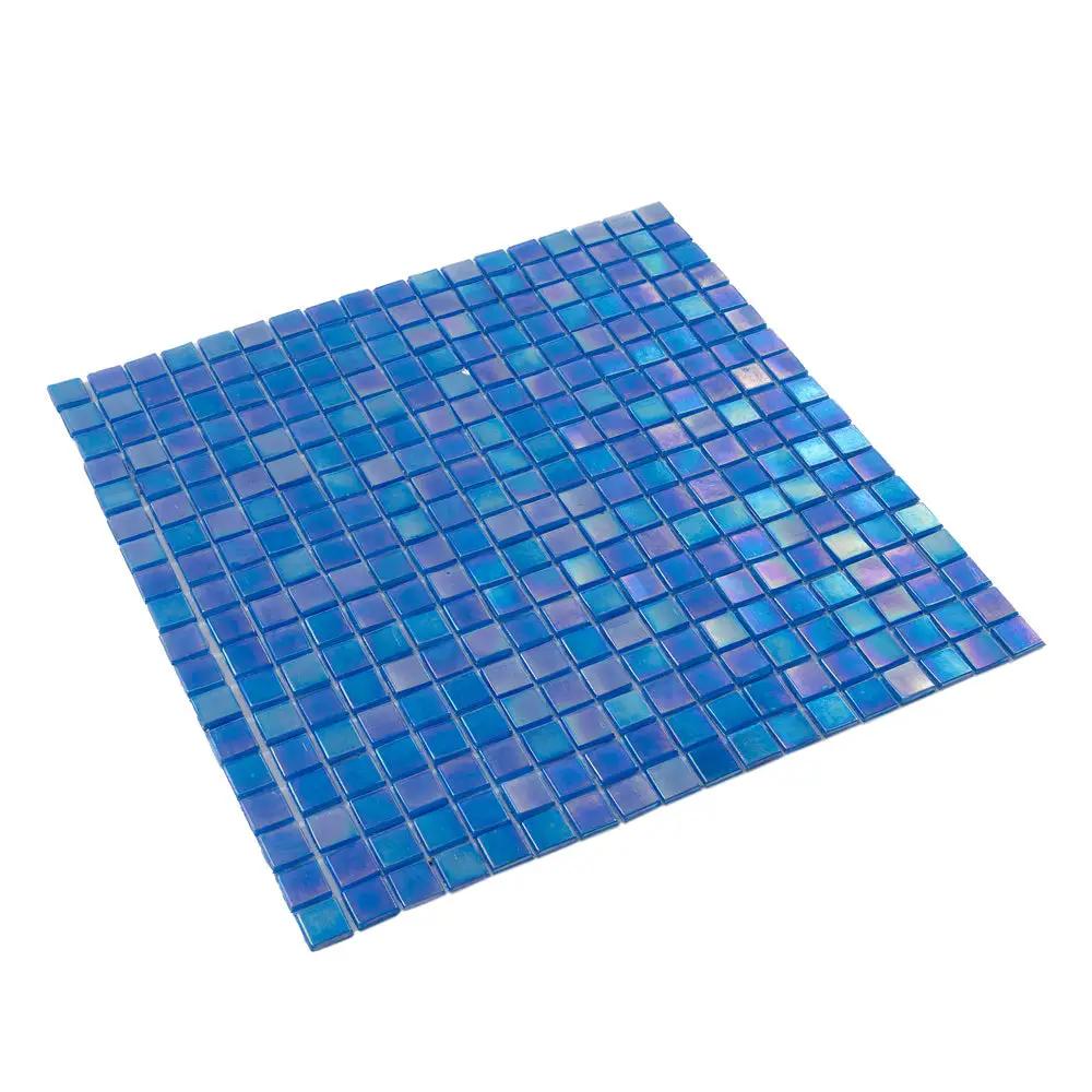 Azure Blue 12x12 Glossy Uniform Square Glass Mosaic Tile (20 pack, 18.69 sq ft/case) by Apollo Tile