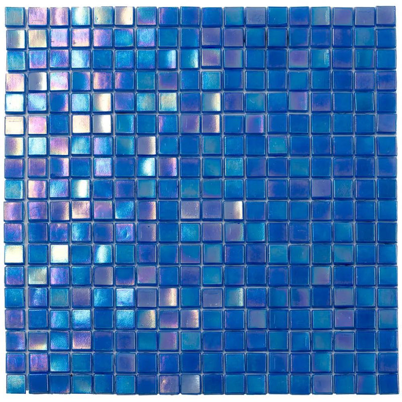 Azure Blue 12x12 Glossy Uniform Square Glass Mosaic Tile (20 pack, 18.69 sq ft/case) by Apollo Tile
