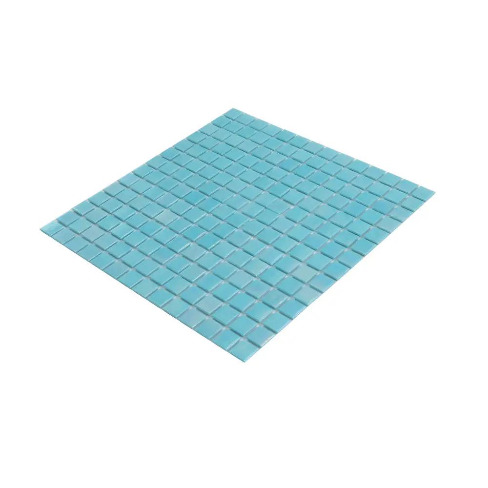 Cyan Blue 12x12 Uniform Square Glossy Glass Mosaic Tile (20 pack, 20 sq ft/case) by Apollo Tile