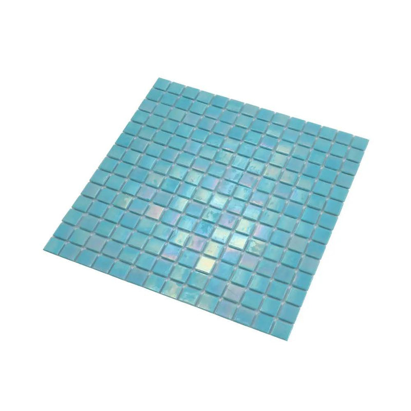 Cyan Blue 12x12 Uniform Square Glossy Glass Mosaic Tile (20 pack, 20 sq ft/case) by Apollo Tile