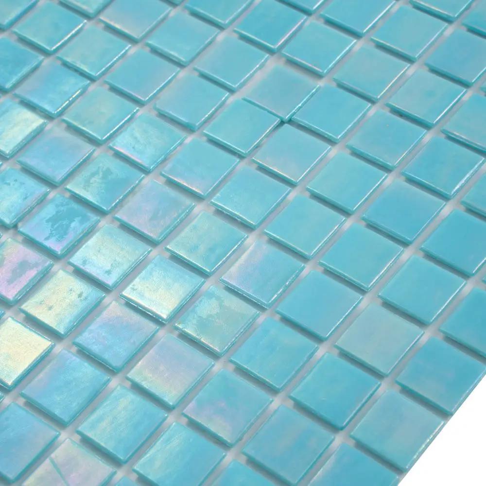 Cyan Blue 12x12 Uniform Square Glossy Glass Mosaic Tile (20 pack, 20 sq ft/case) by Apollo Tile