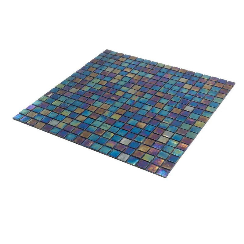 Dark Shimmer Multi Blue 12x12 Glossy Uniform Square Glass Mosaic Tile (20 pack, 18.69 sq ft/case) by Apollo Tile