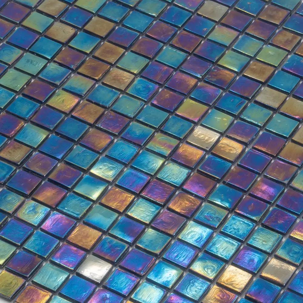 Dark Shimmer Multi Blue 12x12 Glossy Uniform Square Glass Mosaic Tile (20 pack, 18.69 sq ft/case) by Apollo Tile