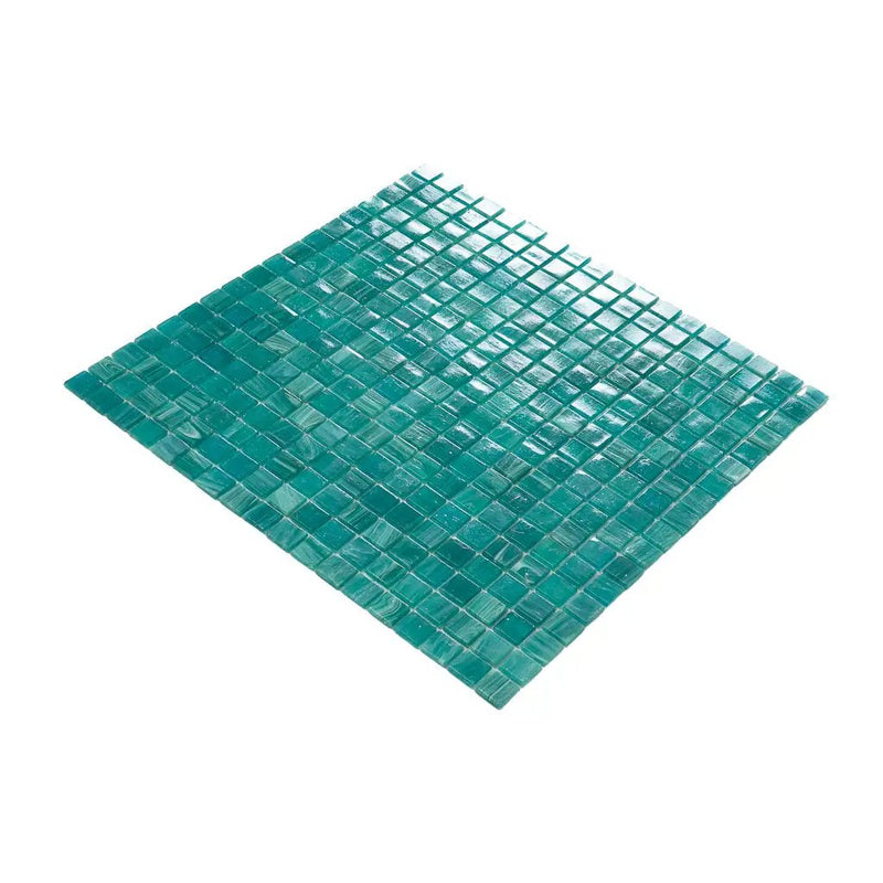 Cerulean Green 12x12 Glossy Uniform Square Glass Mosaic Tile (20 pack, 18.69 sq ft/case) by Apollo Tile