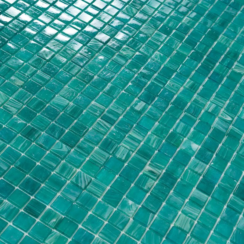 Cerulean Green 12x12 Glossy Uniform Square Glass Mosaic Tile (20 pack, 18.69 sq ft/case) by Apollo Tile
