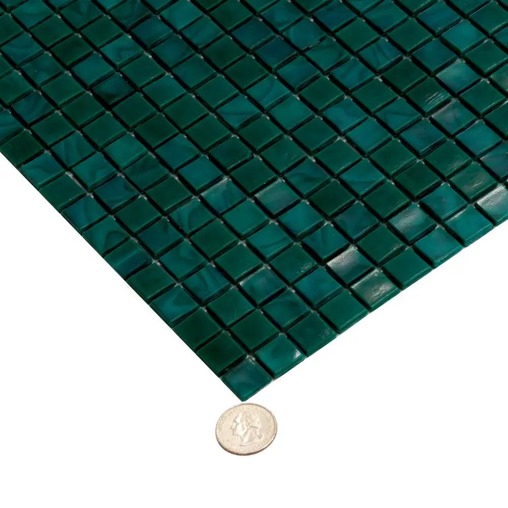 Dark Green 12x12 Glossy Uniform Square Glass Mosaic Tile (20 pack, 18.69 sq ft/case) by Apollo Tile