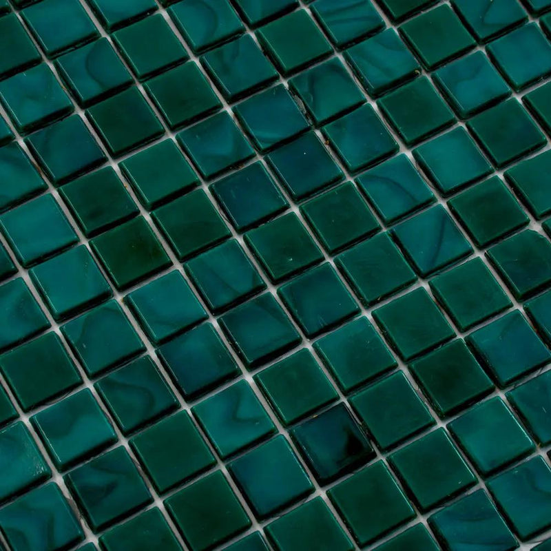 Dark Green 12x12 Glossy Uniform Square Glass Mosaic Tile (20 pack, 18.69 sq ft/case) by Apollo Tile
