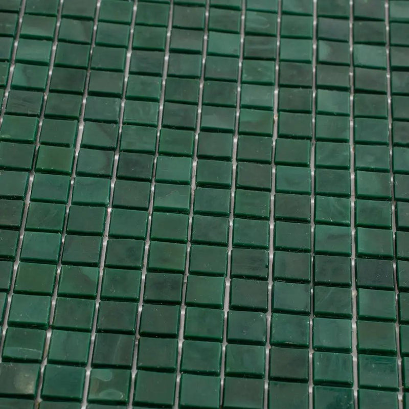 Bottle Green 12x12 Glossy Uniform Square Glass Mosaic Tile (20 pack, 18.69 sq ft/case) by Apollo Tile