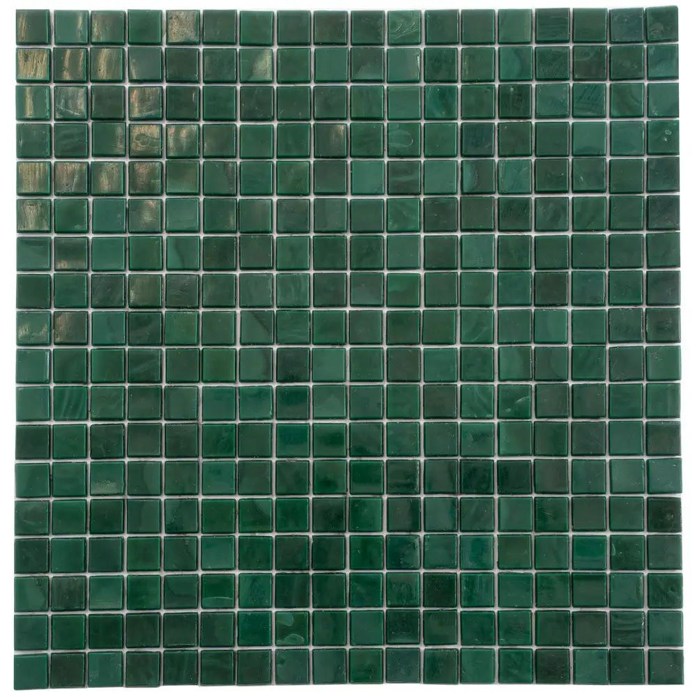 Bottle Green 12x12 Glossy Uniform Square Glass Mosaic Tile (20 pack, 18.69 sq ft/case) by Apollo Tile