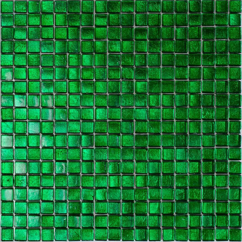 Forest Green 12x12 Glossy Uniform Square Glass Mosaic Tile (20 pack, 18.69 sq ft/case) by Apollo Tile