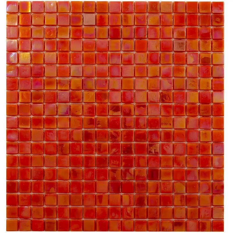 Fire Orange 12x12 Glossy Uniform Square Glass Mosaic Tile (20 pack, 18.69 sq ft/case) by Apollo Tile