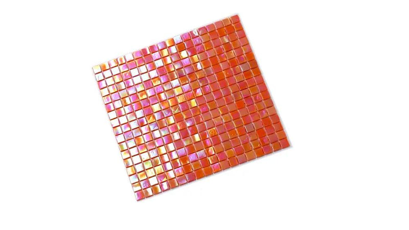 Fire Orange 12x12 Glossy Uniform Square Glass Mosaic Tile (20 pack, 18.69 sq ft/case) by Apollo Tile