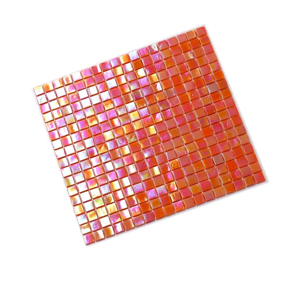 Fire Orange 12x12 Glossy Uniform Square Glass Mosaic Tile (20 pack, 18.69 sq ft/case) by Apollo Tile