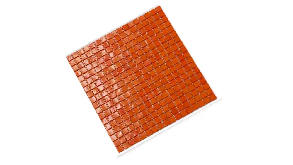 Red-Orange 12x12 Glossy Uniform Square Glass Mosaic Tile (20 pack, 18.69 sq ft/case) by Apollo Tile
