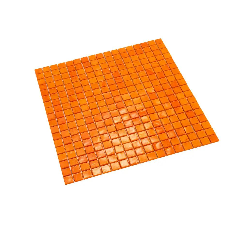 Red-Orange 12x12 Glossy Uniform Square Glass Mosaic Tile (20 pack, 18.69 sq ft/case) by Apollo Tile