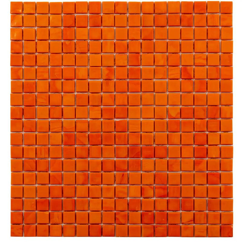 Red-Orange 12x12 Glossy Uniform Square Glass Mosaic Tile (20 pack, 18.69 sq ft/case) by Apollo Tile