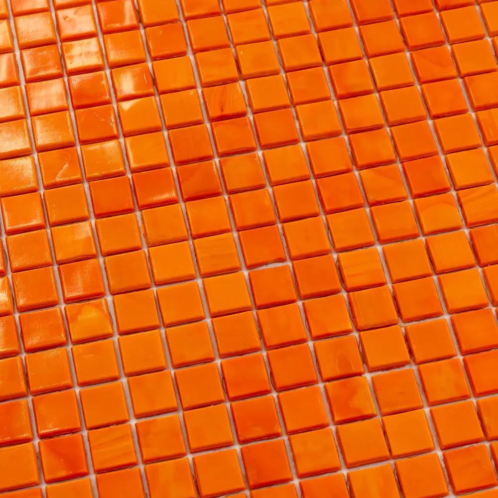 Red-Orange 12x12 Glossy Uniform Square Glass Mosaic Tile (20 pack, 18.69 sq ft/case) by Apollo Tile