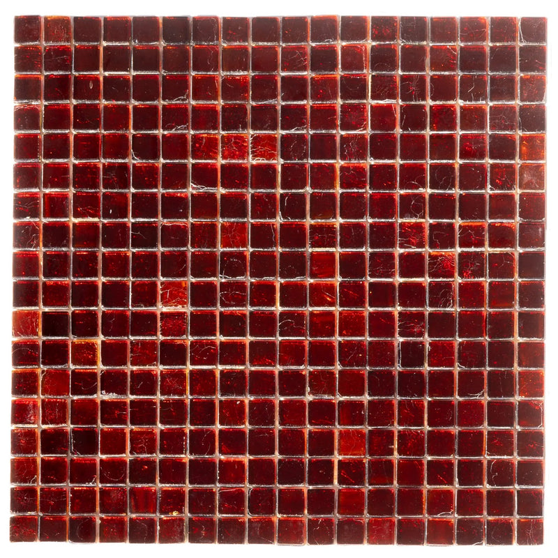 Ruby Red 12x12 Glossy Uniform Square Glass Mosaic Tile (20 pack, 18.69 sq ft/case) by Apollo Tile