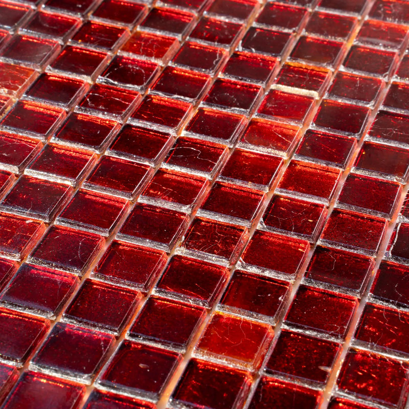 Ruby Red 12x12 Glossy Uniform Square Glass Mosaic Tile (20 pack, 18.69 sq ft/case) by Apollo Tile