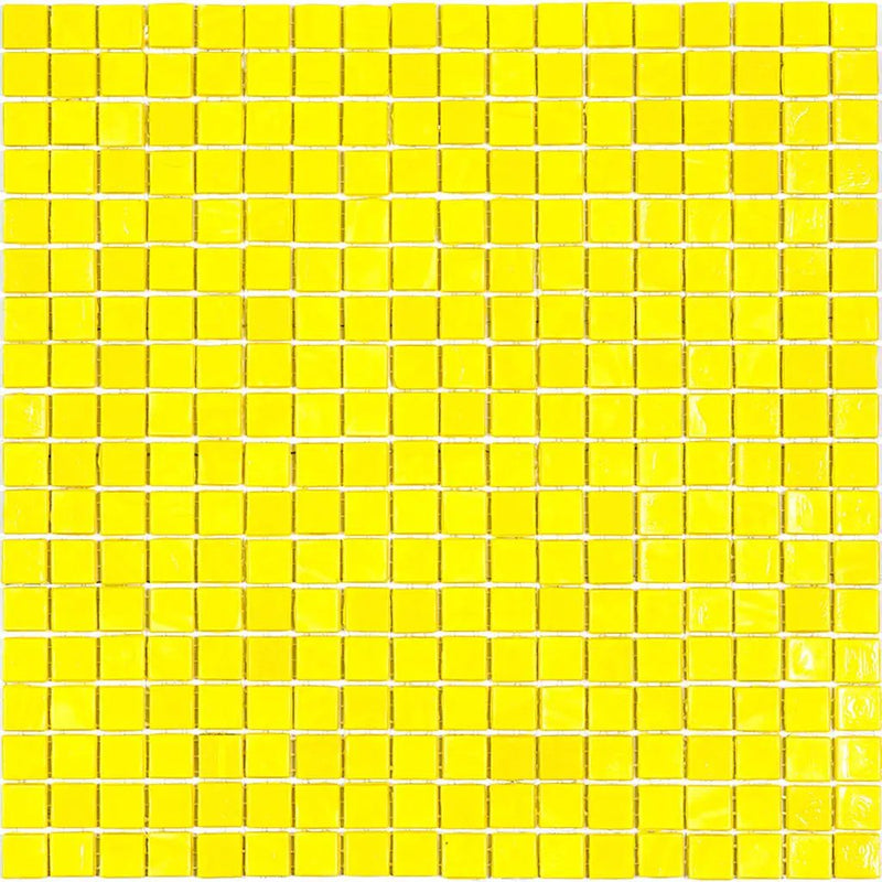 Yellow 12x12 Glossy Uniform Square Glass Mosaic Tile (20 pack, 18.69 sq ft/case) by Apollo Tile